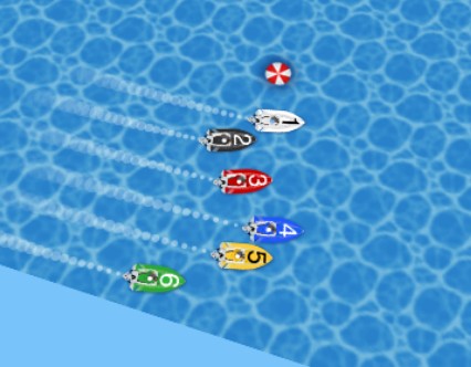 1号艇より先に減速